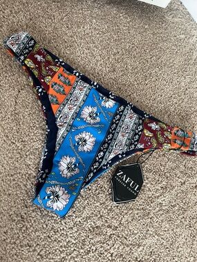Zaful Patchwork Floral Bikini Bottom